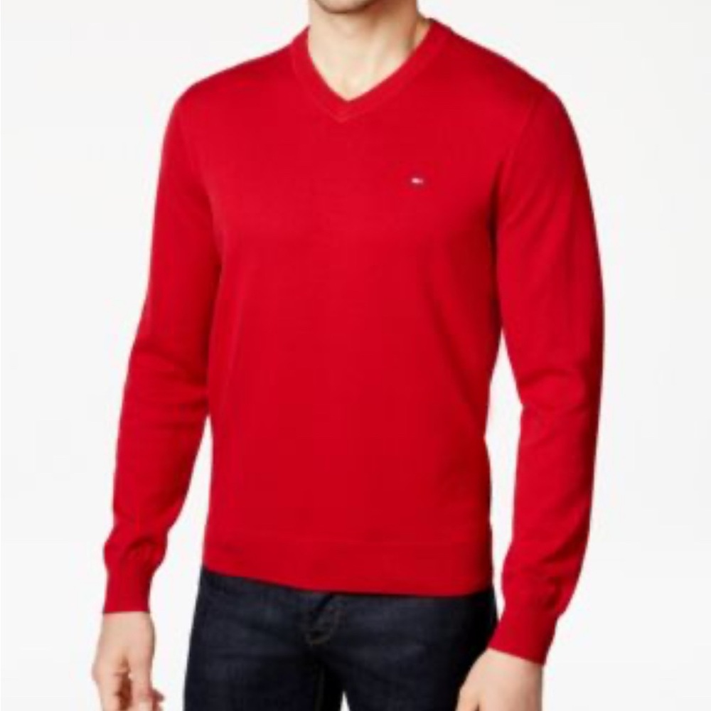 Tommy Hilfiger Red Men's Sweater Size Medium EUC